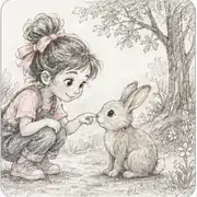 Whimsical pencil storybook illustration for a guide to screen-free storytelling activities